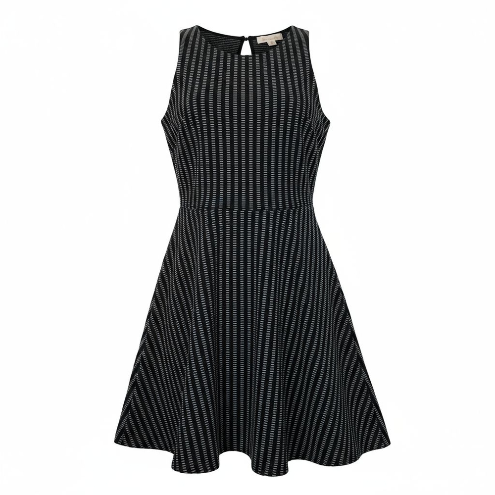 Francesca's Black White Striped Fit Flare Sleeveless Dress Size Medium